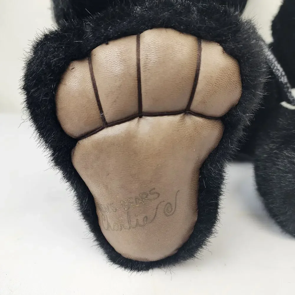 OOAK Artist Signed Ben's Bears by Ben Raffle Charlie Jointed Black w Leather 21
